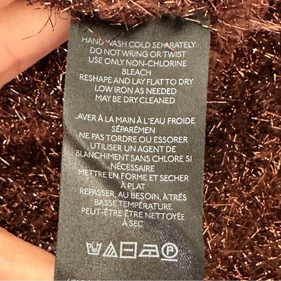 Anthropologie Maeve Brown Y2K Eyelash Knit Sweater, Size XXS - Picture 9 of 10